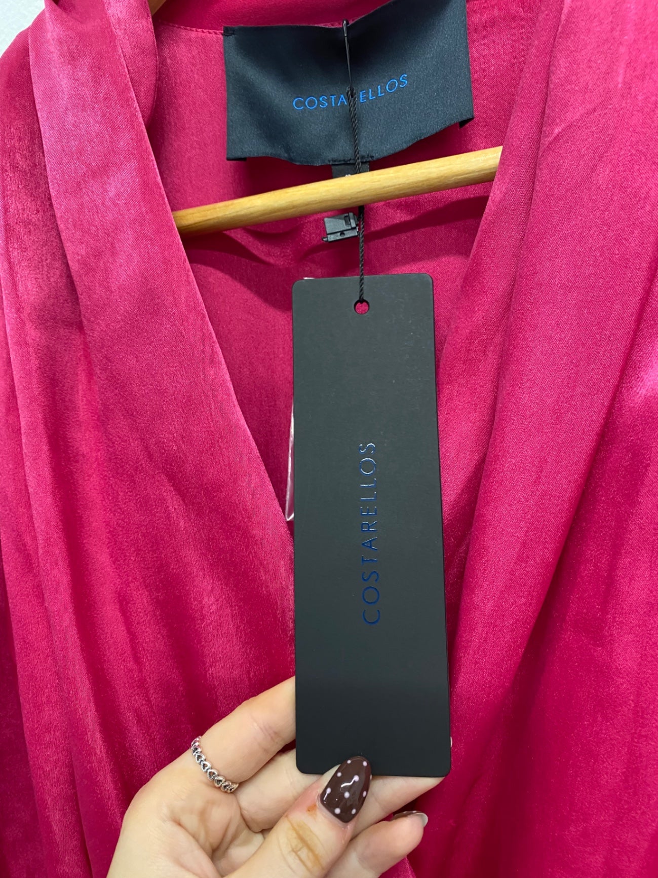 Fabulous Costarellos satin fuschia Formal Dress UK 8 Pink RG020