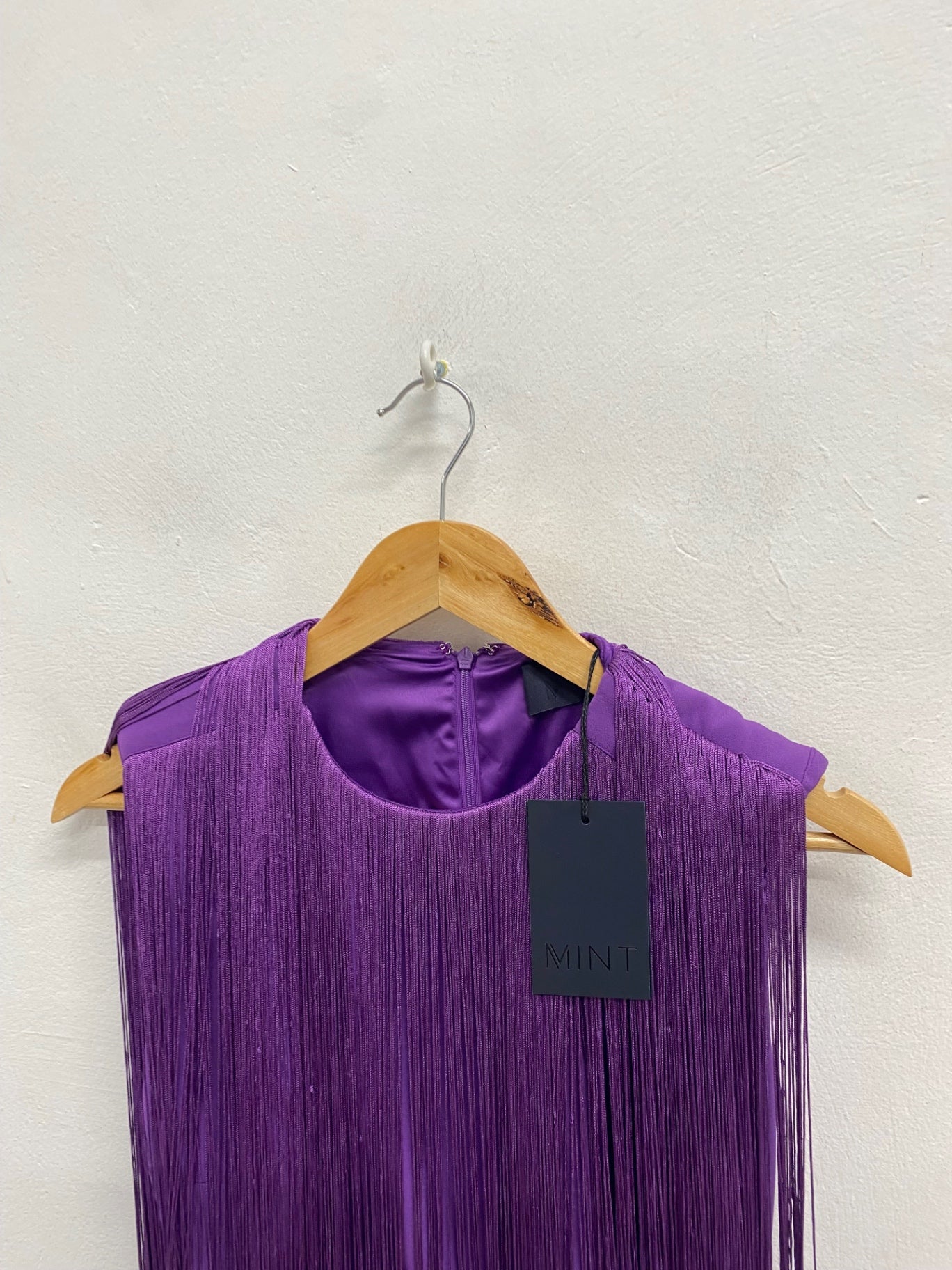 Fabulous MINT Mini dress UK 8 Purple rara fringe dress RG020