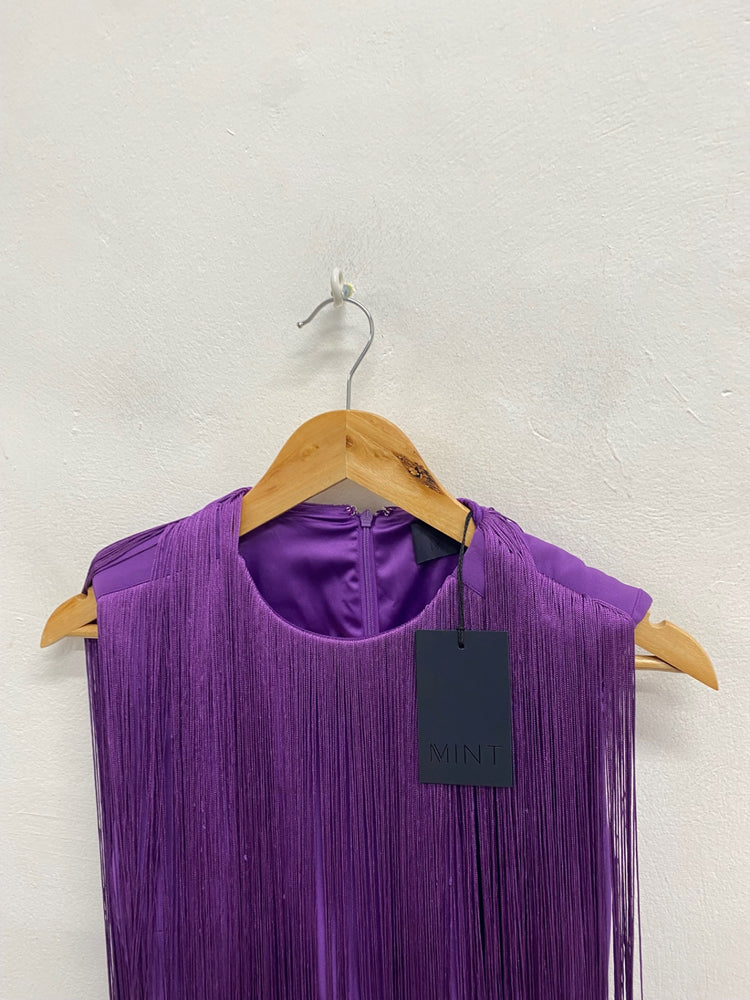 Fabulous MINT Mini dress UK 8 Purple rara fringe dress RG020
