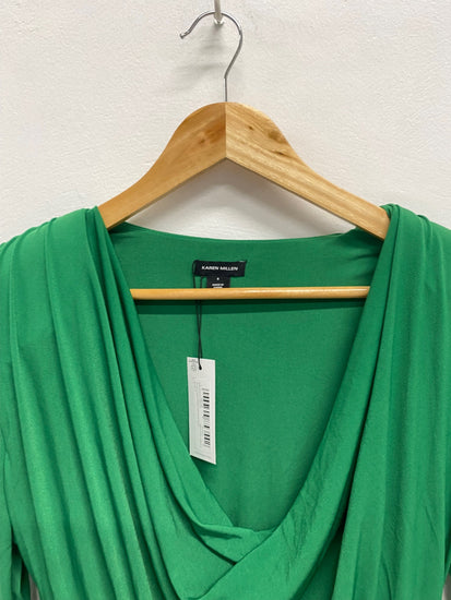 Fabulous Karen Millen jersey crepe cowl Midi Dress UK 8 Green new RG020