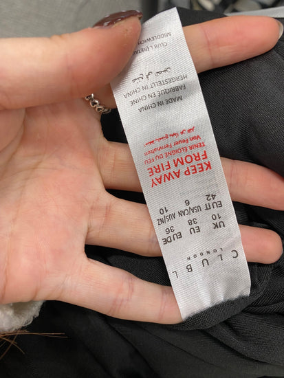 Fabulous Club L london wild dream Maxi Dress UK 10 Black sequin party RG020