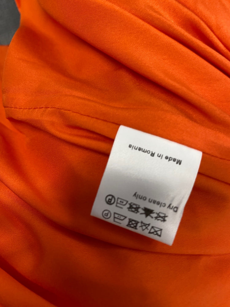 Fabulous Me + em Maxi Dress UK 12 Orange textured pleat RG020