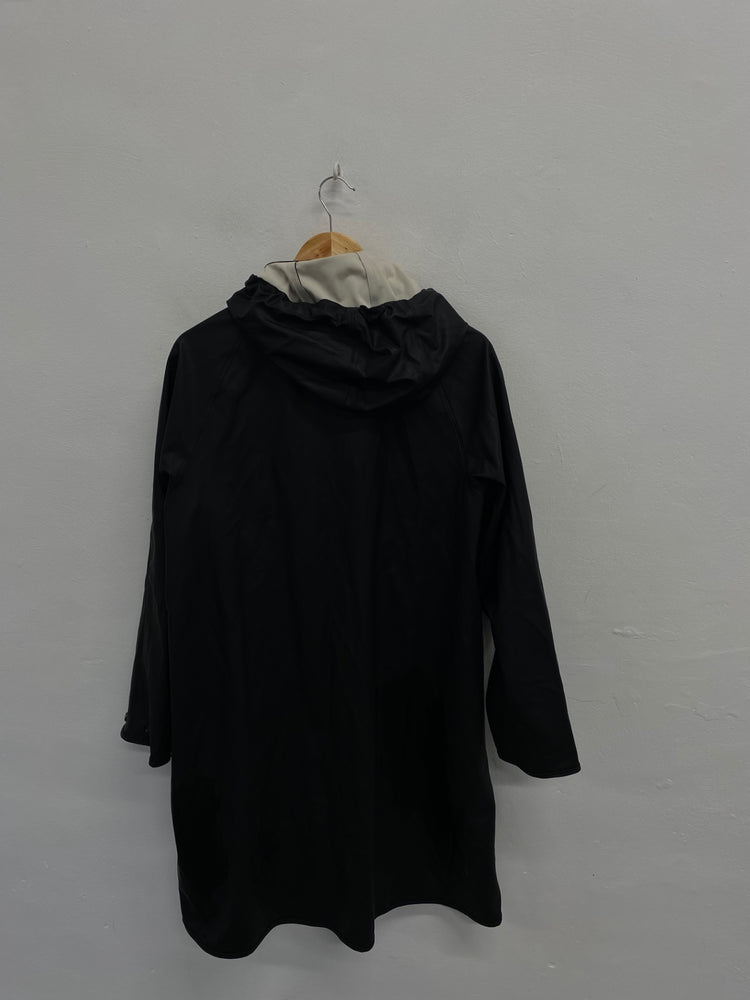 Fabulous Ilse jacobsen Raincoat UK 10 Black longline RG020