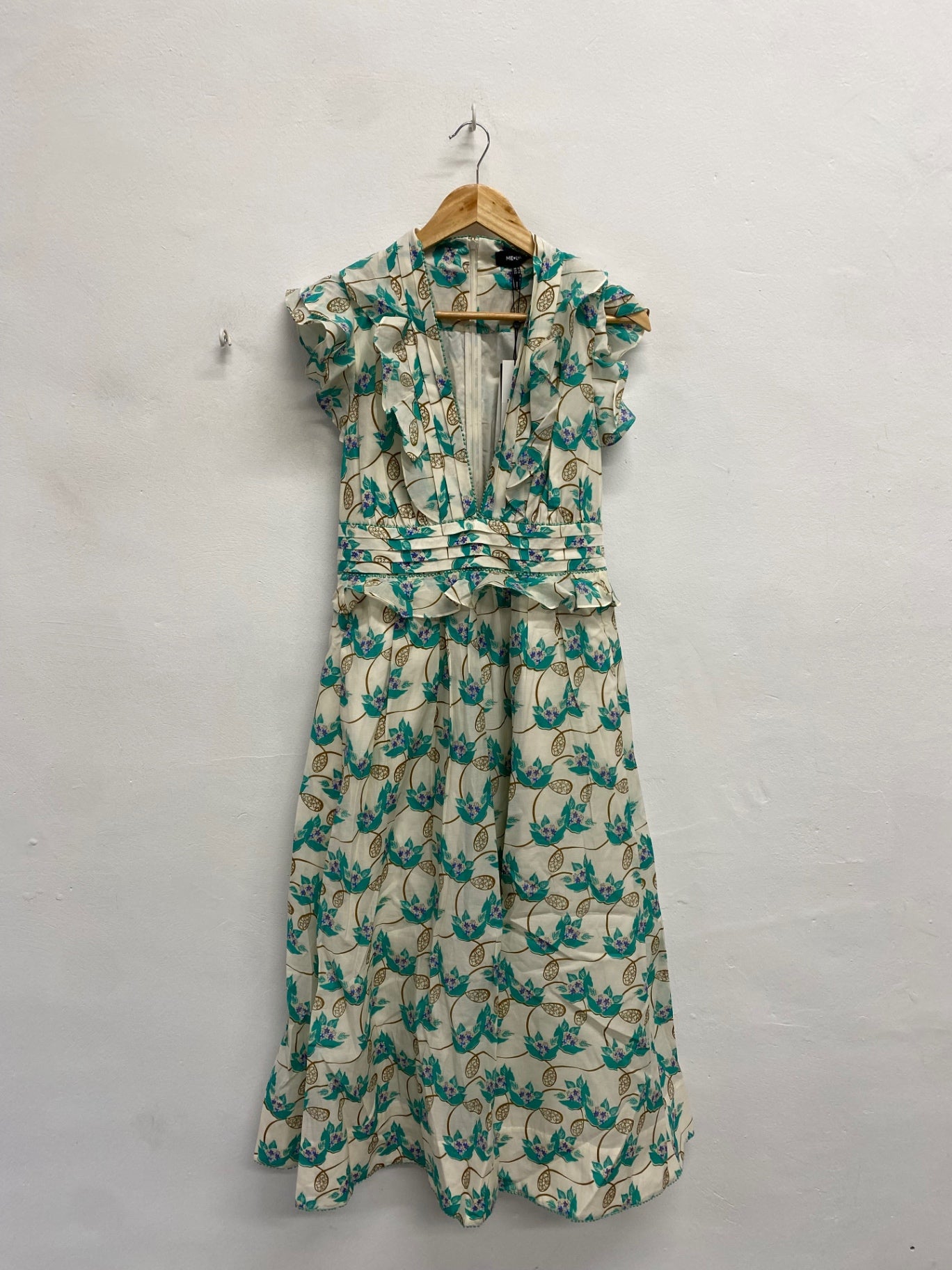 Fabulous Me + em Maxi Dress UK 10 Beige green waterlily new RG020