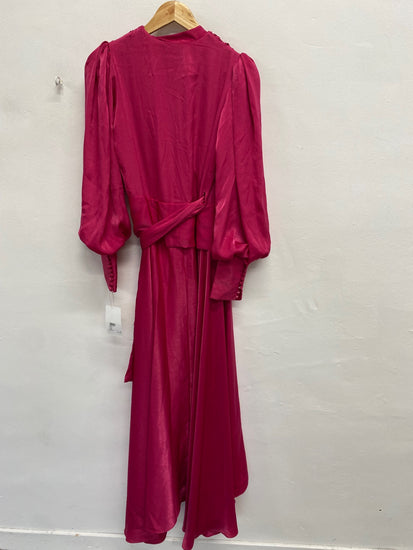 Fabulous Costarellos satin fuschia Formal Dress UK 8 Pink RG020