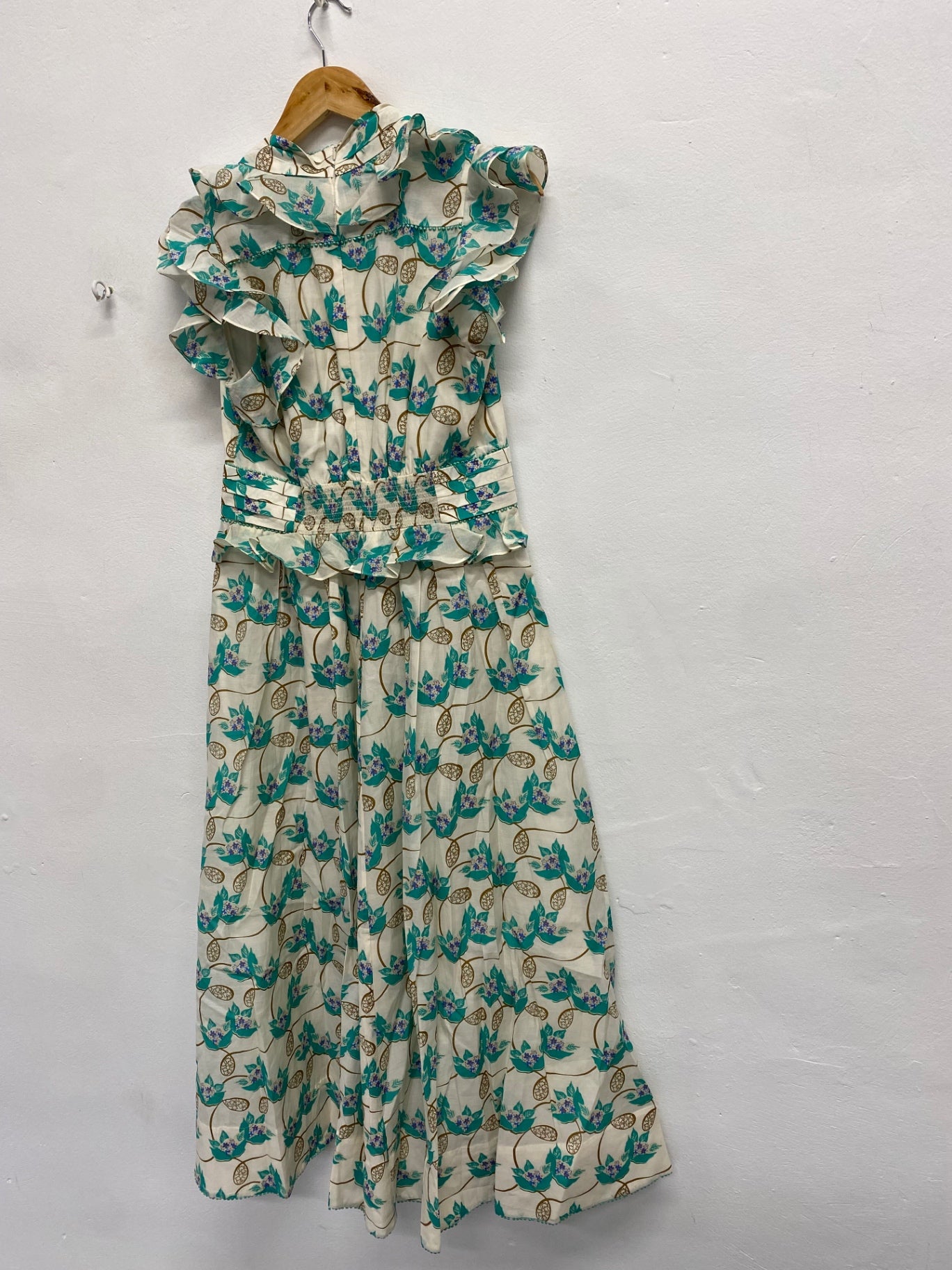 Fabulous Me + em Maxi Dress UK 10 Beige green waterlily new RG020