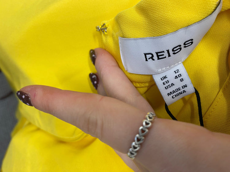 Fabulous REISS Georgia party Maxi dress UK 12 Yellow RG020