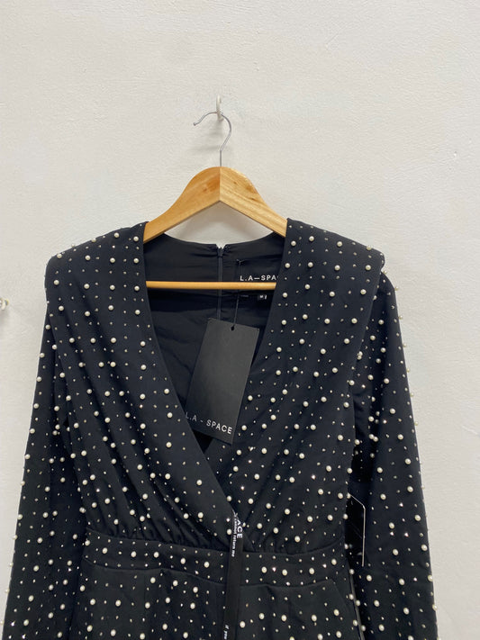 Fabulous L.A-Space Playsuit UK 10 Black pearl party RG020
