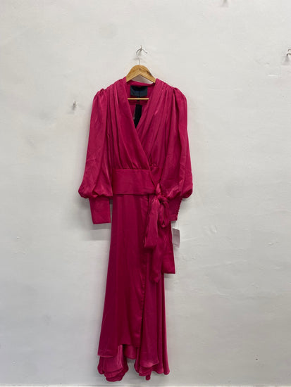 Fabulous Costarellos satin fuschia Formal Dress UK 8 Pink RG020