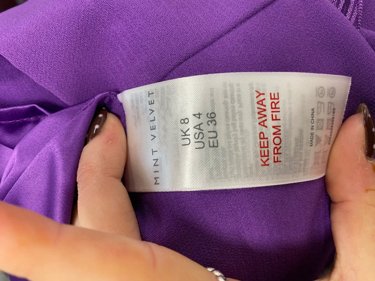 Fabulous MINT Mini dress UK 8 Purple rara fringe dress RG020