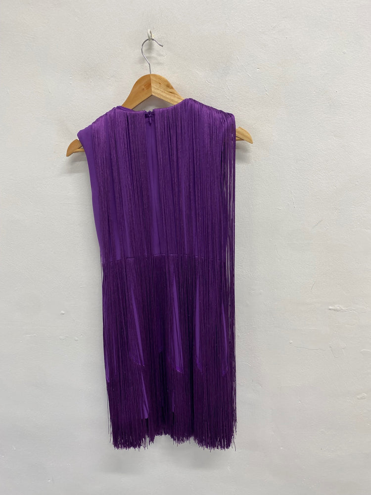 Fabulous MINT Mini dress UK 8 Purple rara fringe dress RG020