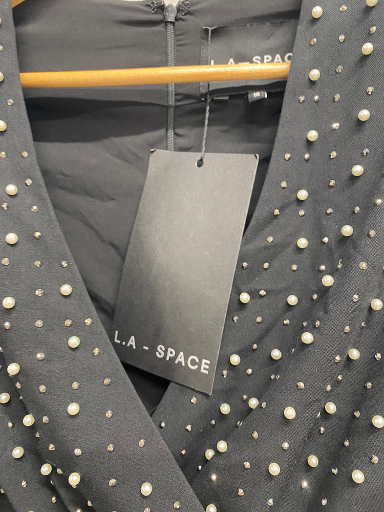 Fabulous L.A-Space Playsuit UK 10 Black pearl party RG020