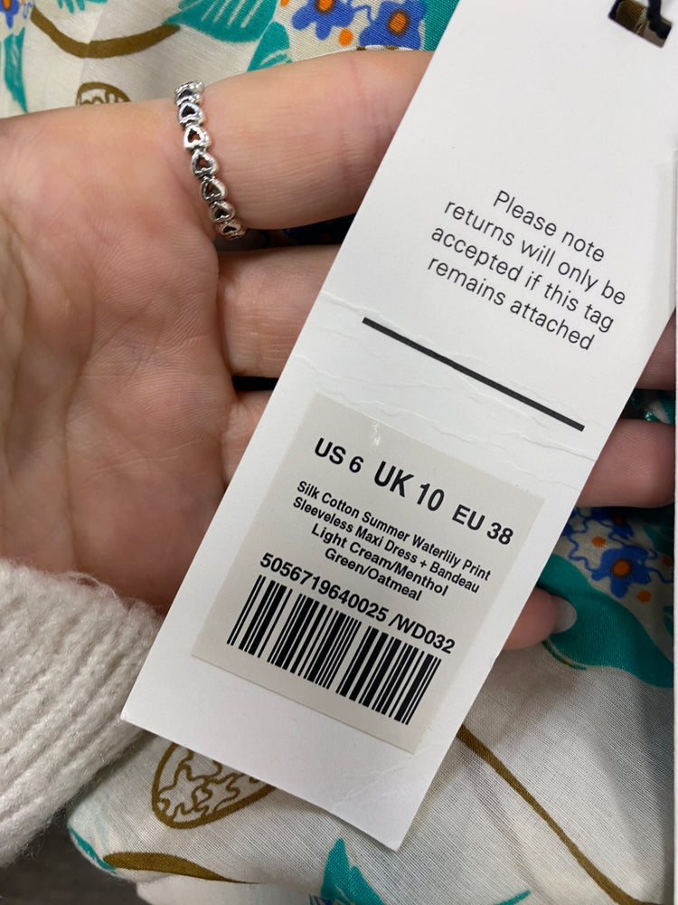 Fabulous Me + em Maxi Dress UK 10 Beige green waterlily new RG020