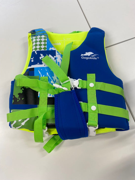 Fabulous Gogokids Life Jacket UkL Blue & Neon Green Age 6-9 RG020