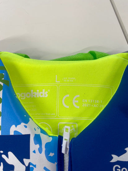 Fabulous Gogokids Life Jacket UkL Blue & Neon Green Age 6-9 RG020