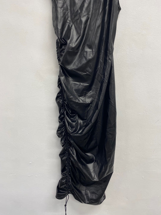 Fabulous Mars the label Dress UK 8 Black faux leather the Margot midaxi RG020