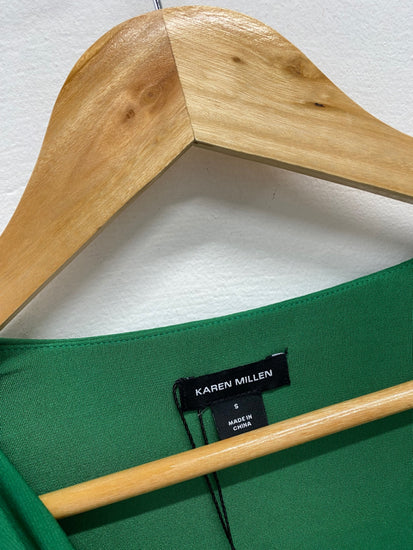 Fabulous Karen Millen jersey crepe cowl Midi Dress UK 8 Green new RG020