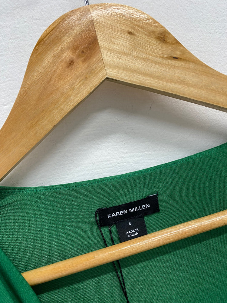 Fabulous Karen Millen jersey crepe cowl Midi Dress UK 8 Green new RG020