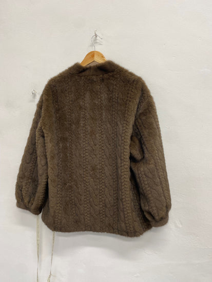 Fabulous Vita grace Faux fur vail chic espresso jacket cardigan UK 10 RG020