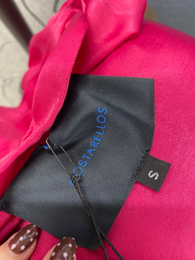 Fabulous Costarellos satin fuschia Formal Dress UK 8 Pink RG020