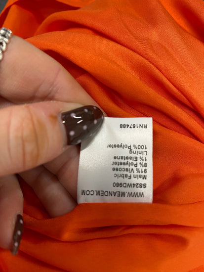 Fabulous Me + em Maxi Dress UK 12 Orange textured pleat RG020