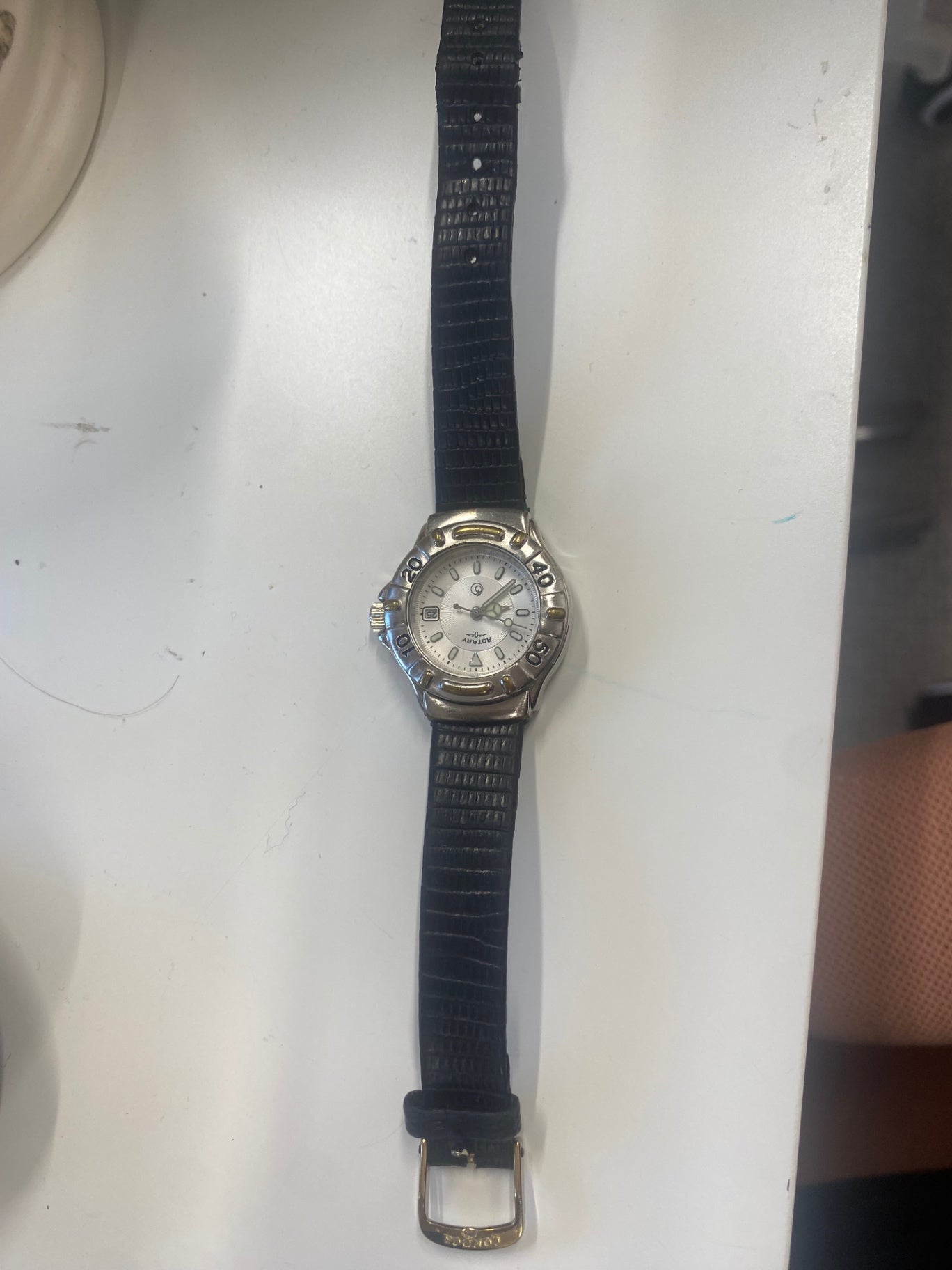 Fabulous Ladies Rotary diving Watch 10112 S Silver & black 1990’s RR001