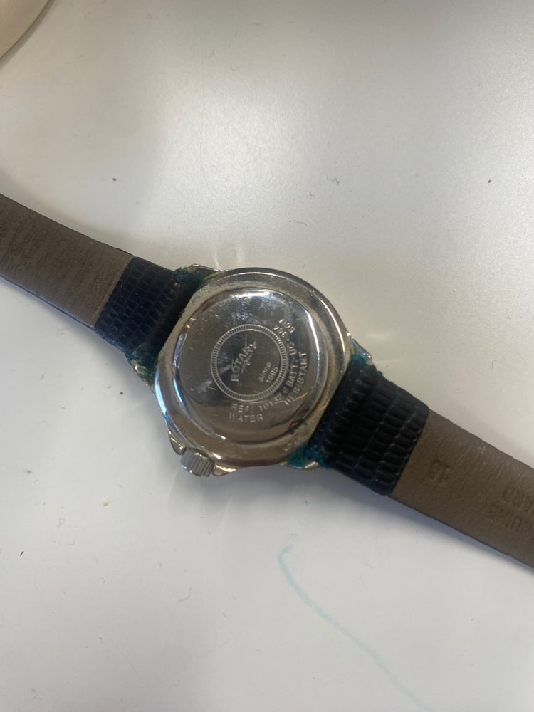 Fabulous Ladies Rotary diving Watch 10112 S Silver & black 1990’s RR001