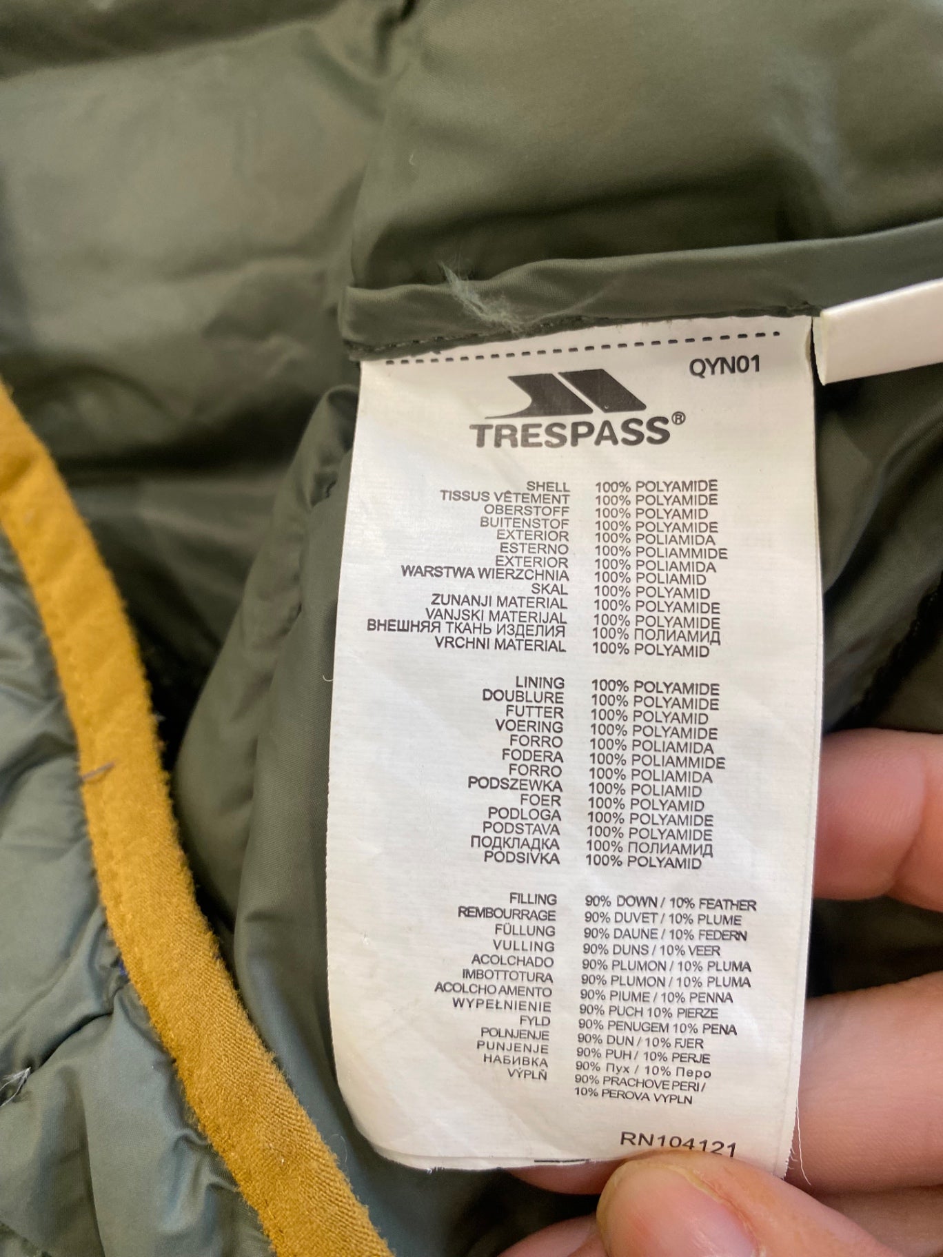 Fabulous Trespass Down Rusler Puffer Jacket UkXS Olive Green RR001