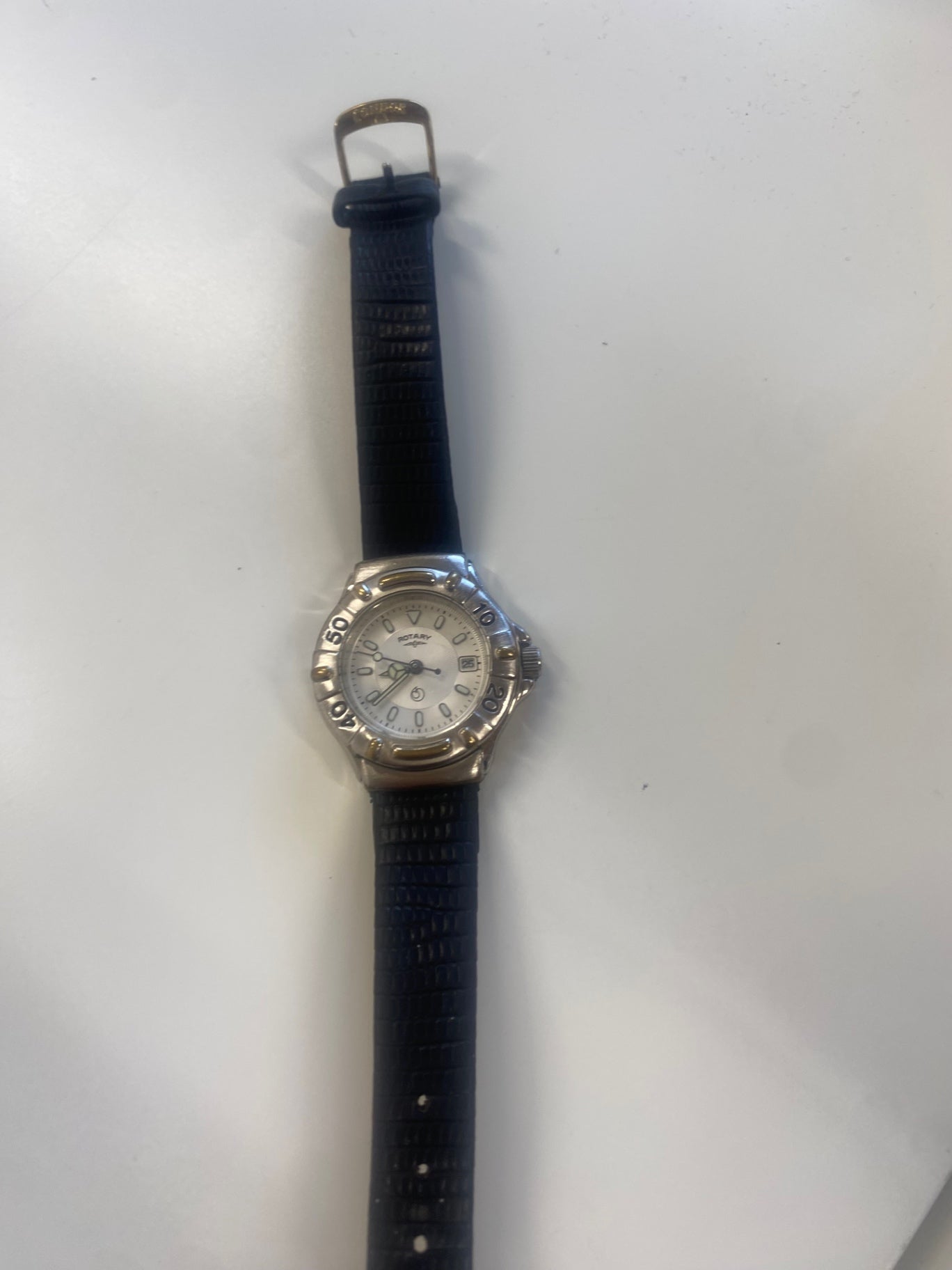 Fabulous Ladies Rotary diving Watch 10112 S Silver & black 1990’s RR001