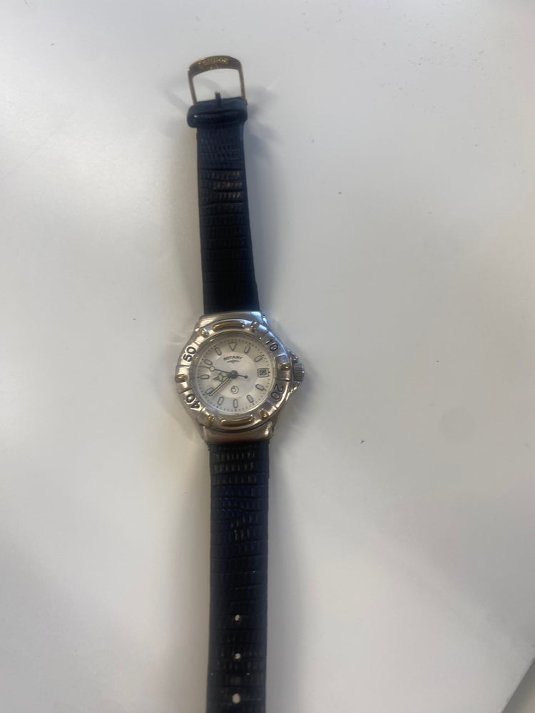 Fabulous Ladies Rotary diving Watch 10112 S Silver & black 1990’s RR001