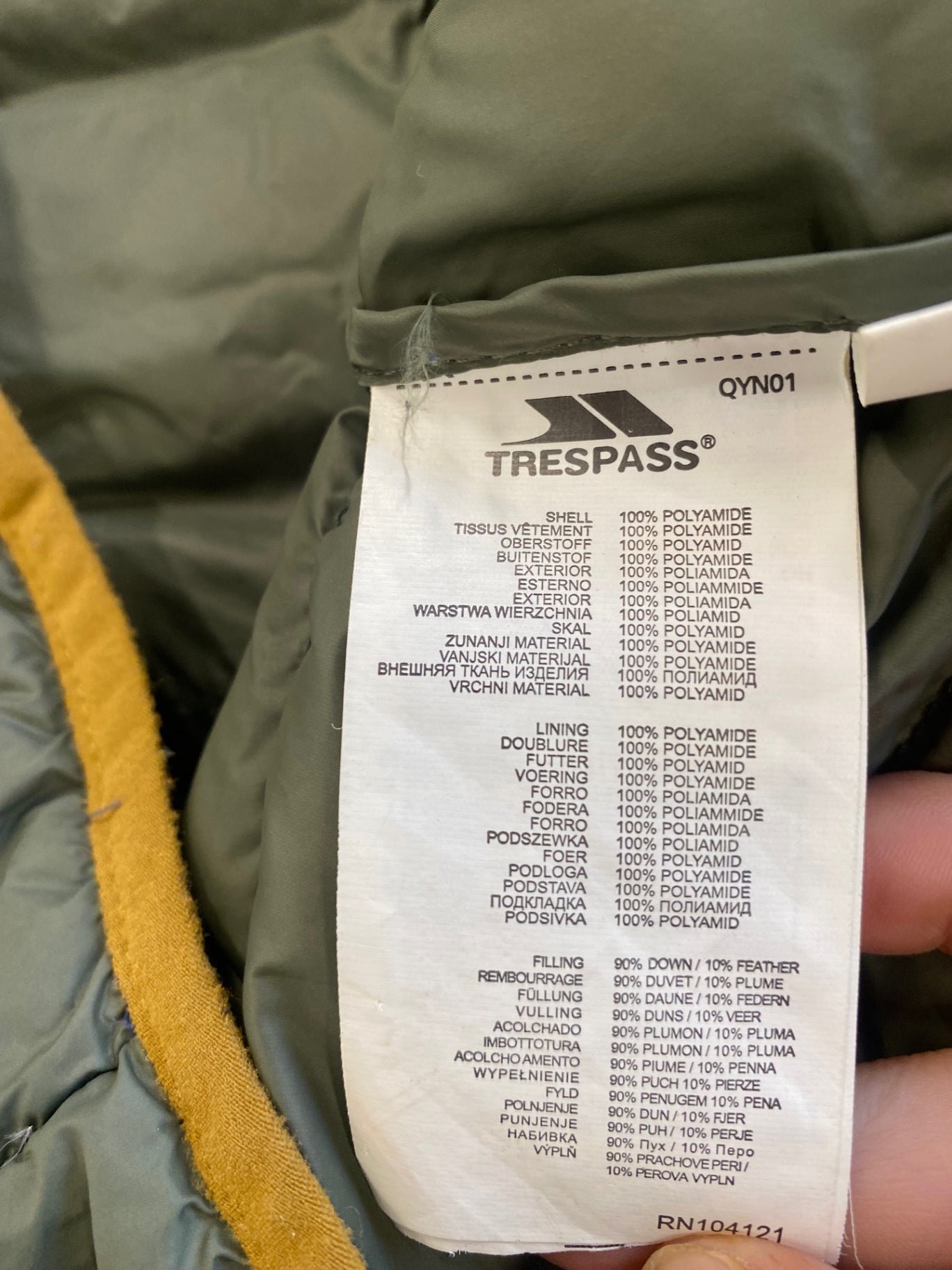 Fabulous Trespass Down Rusler Puffer Jacket UkXS Olive Green RR001