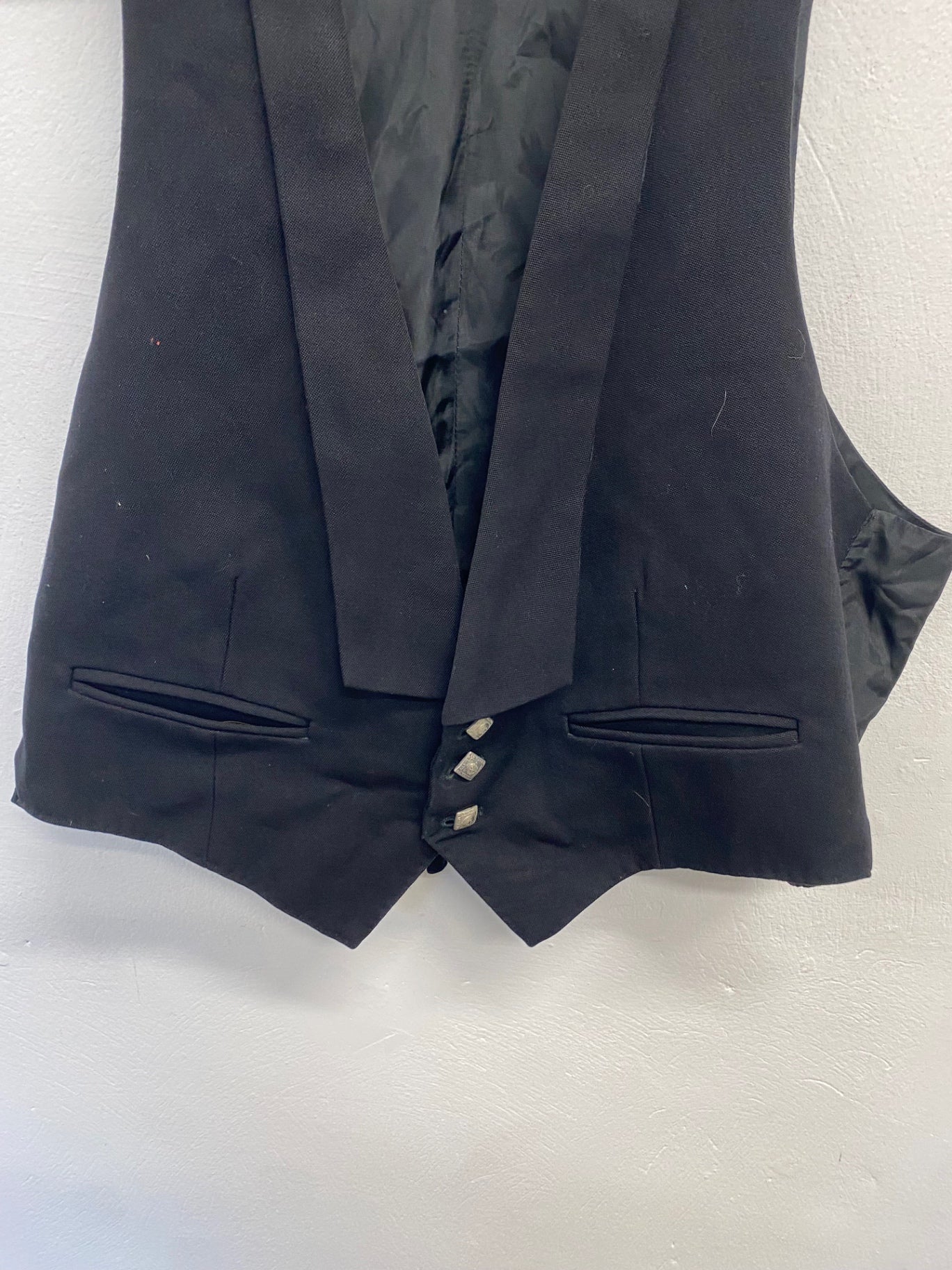 Fabulous Scottish ex hire Prince Charlie Kilt waistcoat UK 42 R Black MD001