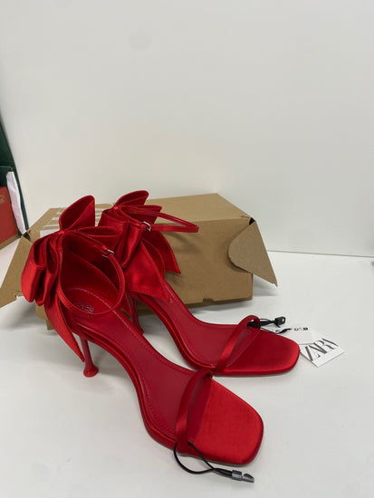 Fabulous Zara Heels UK 6 Red bow festive classy new RG020 
