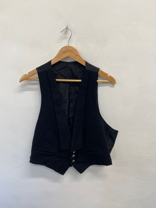 Fabulous Scottish ex hire Prince Charlie Kilt waistcoat UK 42 R Black MD001