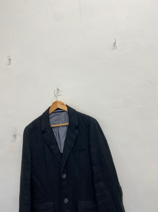 Fabulous Jigsaw Trench Coat UK M Black city vibe linen SS002