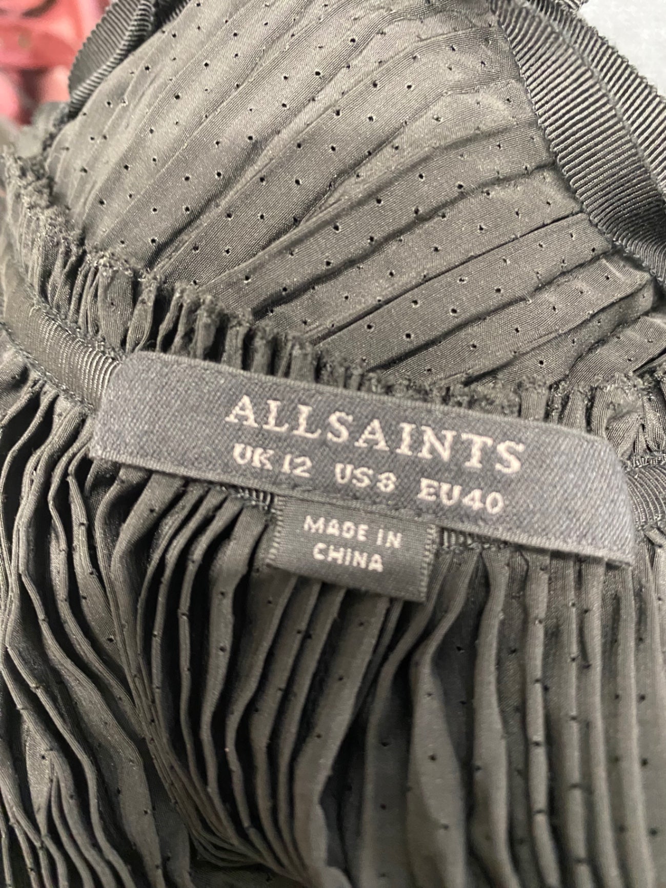 Fabulous AllSaints Romey pleated Maxi Dress UK 12 Black SS002