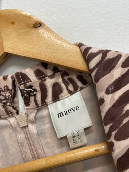 Fabulous Maeve by Anthropologie Jumpsuit UK 12 Pink brown leopard SS002