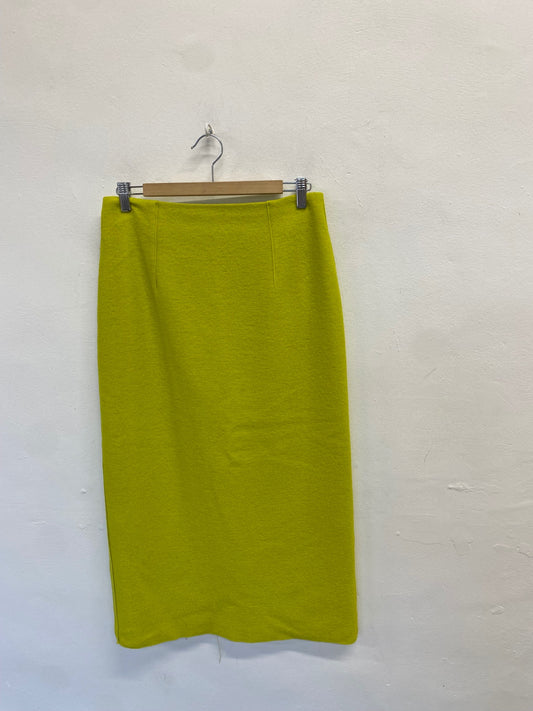 Fabulous Massimo Dutti Midi Skirt wool blend UK 12 Lime green SS002