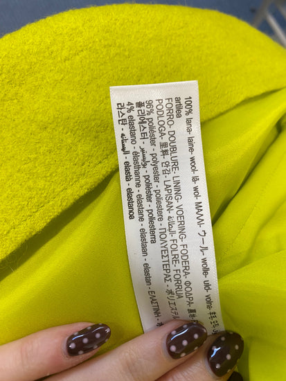 Fabulous Massimo Dutti Midi Skirt wool blend UK 12 Lime green SS002