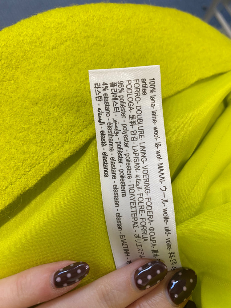 Fabulous Massimo Dutti Midi Skirt wool blend UK 12 Lime green SS002