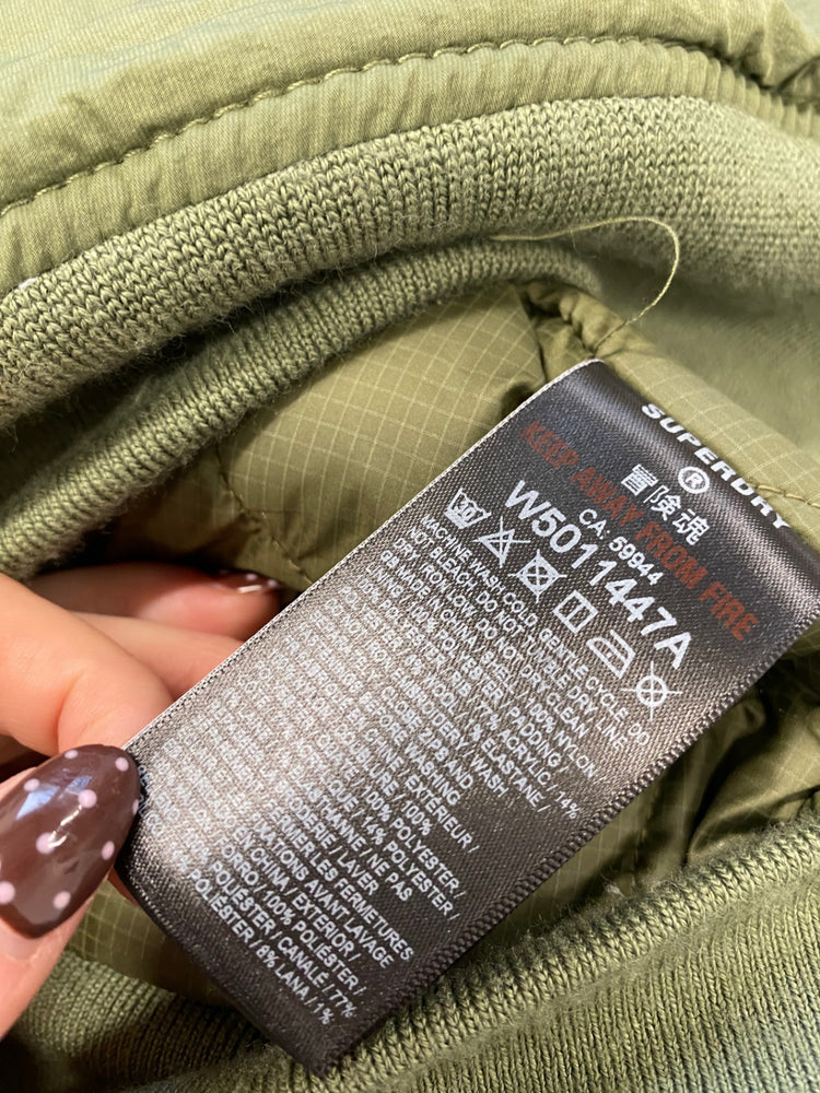 Fabulous Superdry Military Bomber Jacket tiger UK 8 Khaki SS002