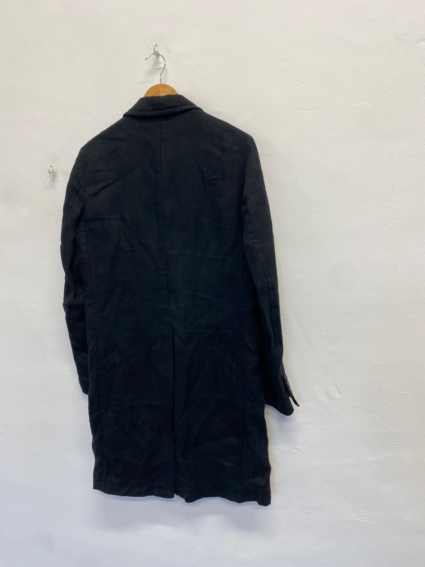 Fabulous Jigsaw Trench Coat UK M Black city vibe linen SS002