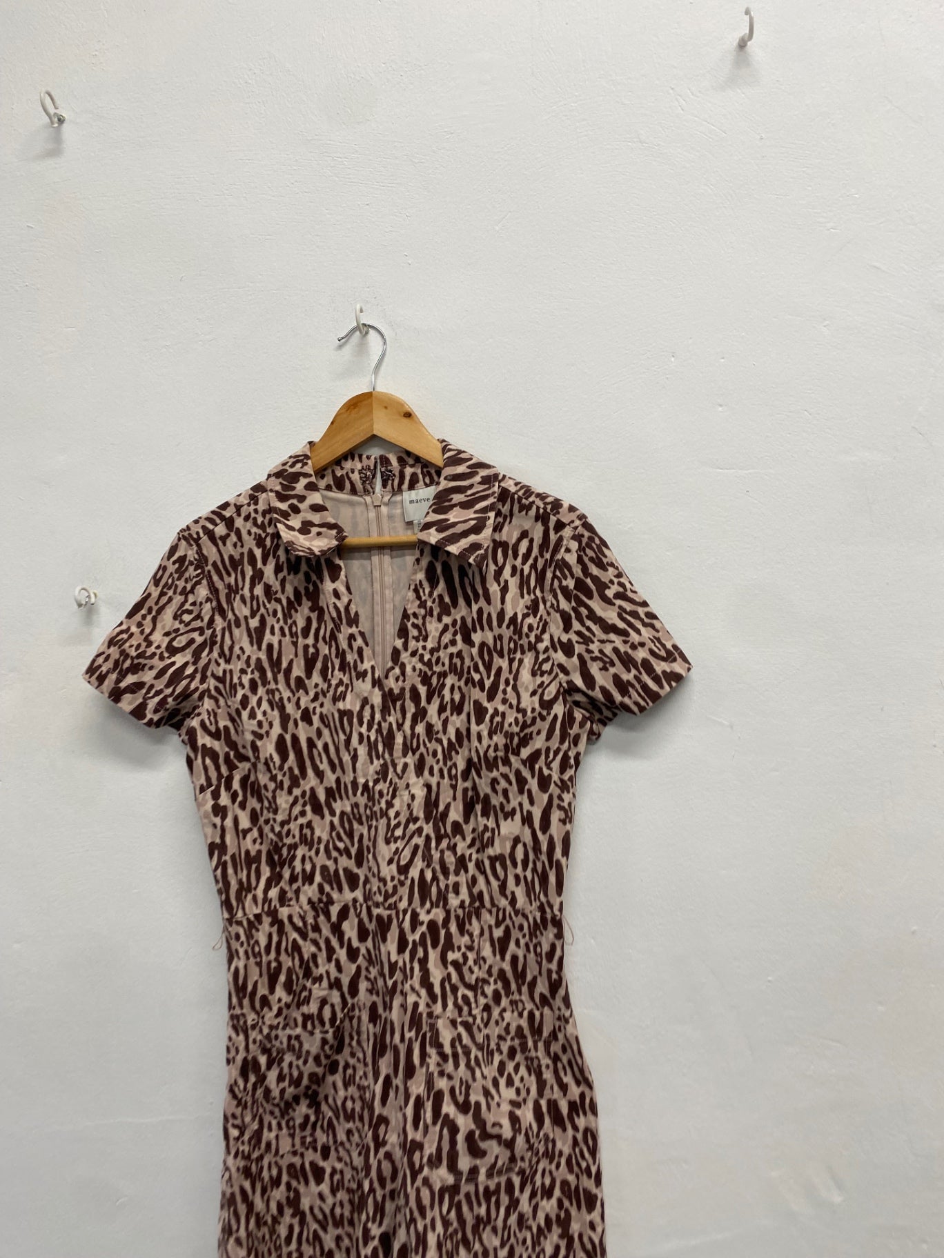 Fabulous Maeve by Anthropologie Jumpsuit UK 12 Pink brown leopard SS002