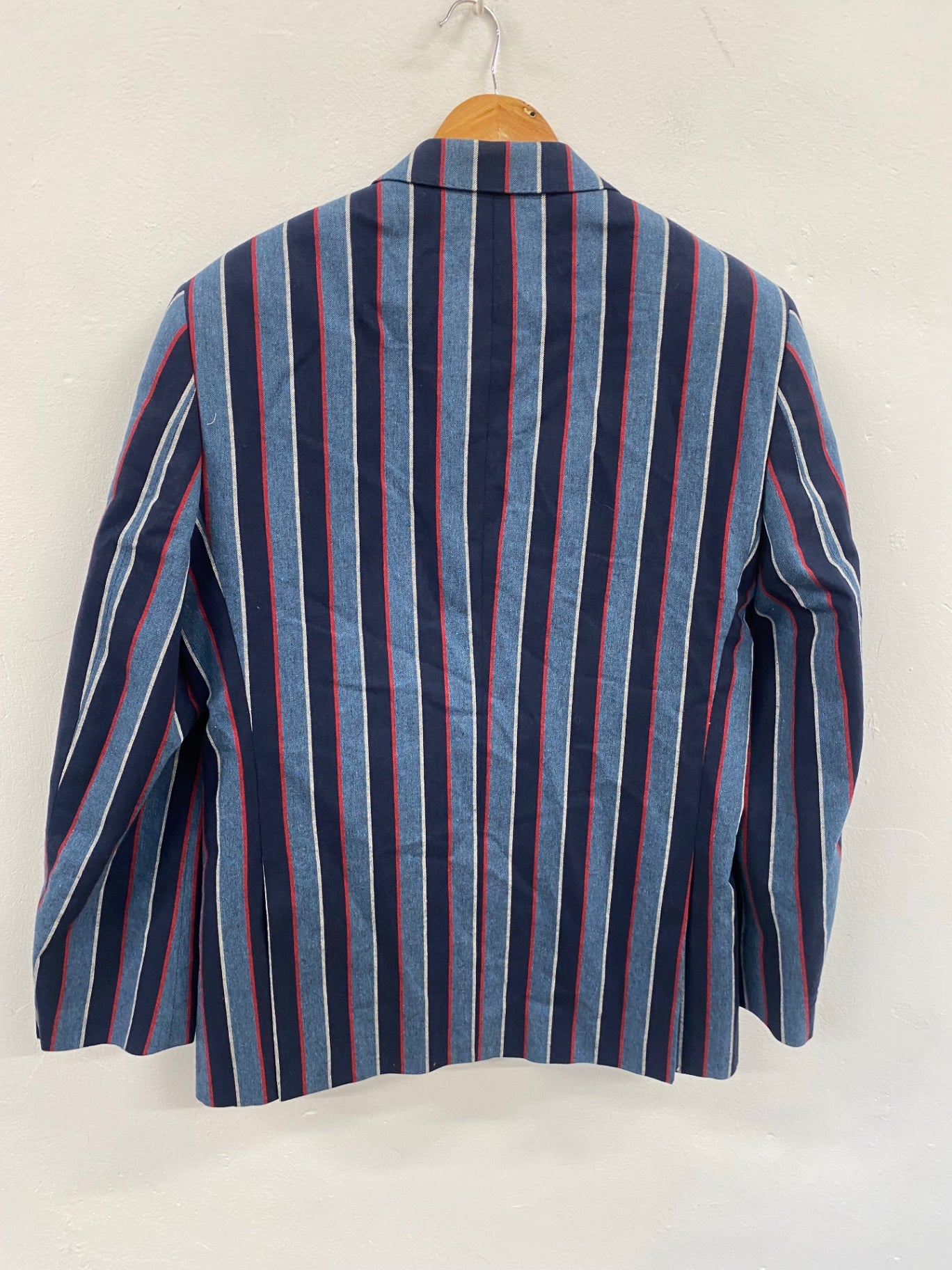 Fabulous Brook Tavener striped traditional Blazer 40R Blue with red & white stripes SS002