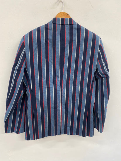 Fabulous Brook Tavener striped traditional Blazer 40R Blue with red & white stripes SS002