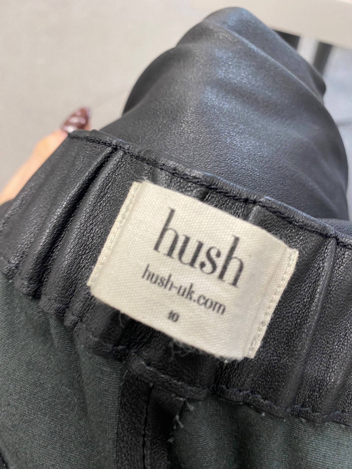 Fabulous Hush leather Straight trousers UK 10 Black SS002