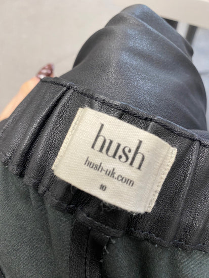Fabulous Hush leather Straight trousers UK 10 Black SS002