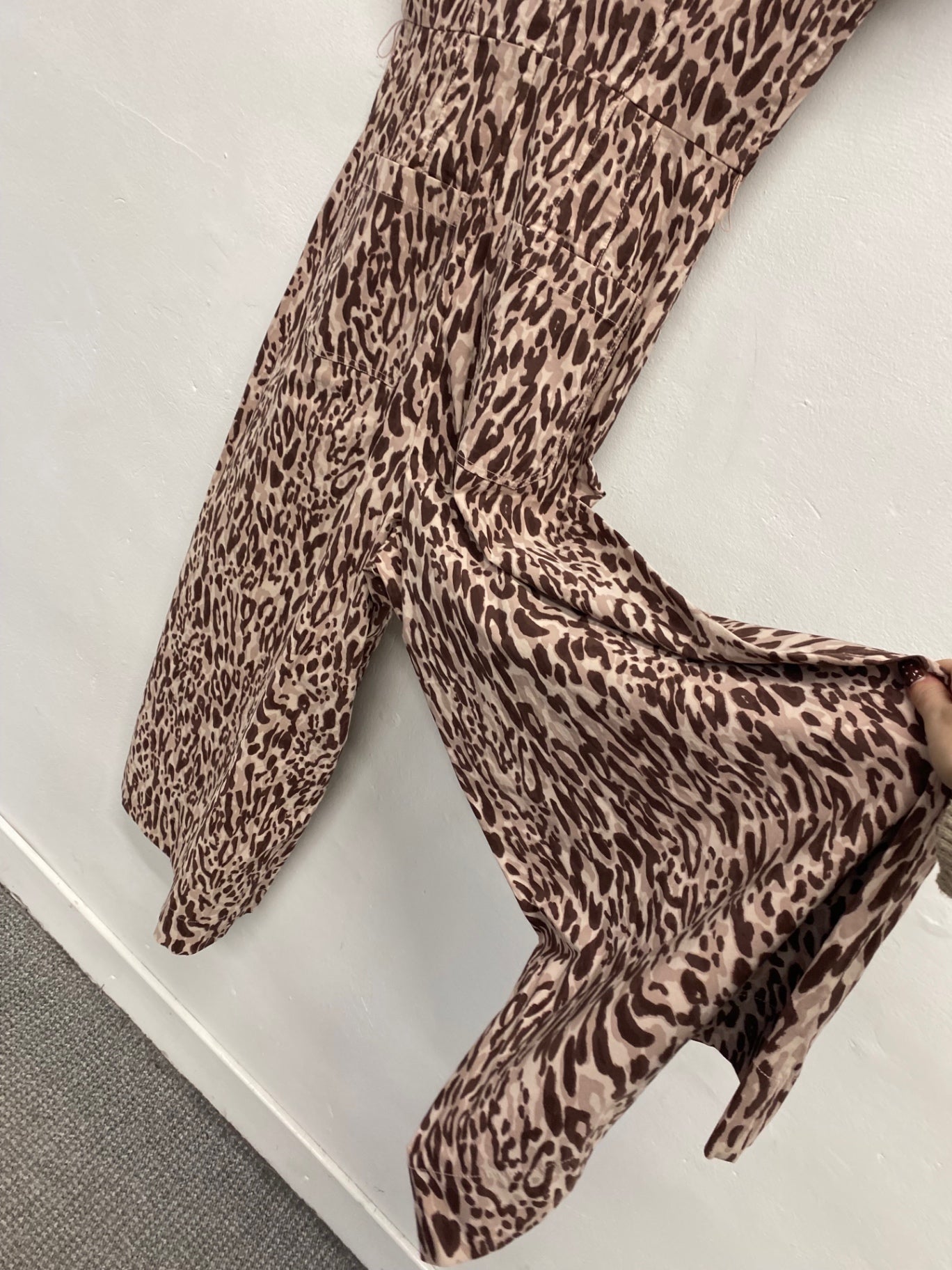 Fabulous Maeve by Anthropologie Jumpsuit UK 12 Pink brown leopard SS002