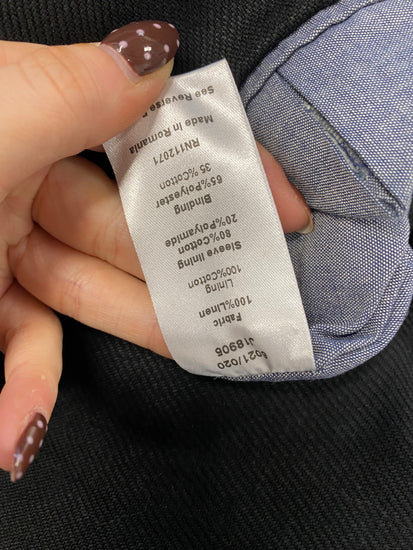 Fabulous Jigsaw Trench Coat UK M Black city vibe linen SS002