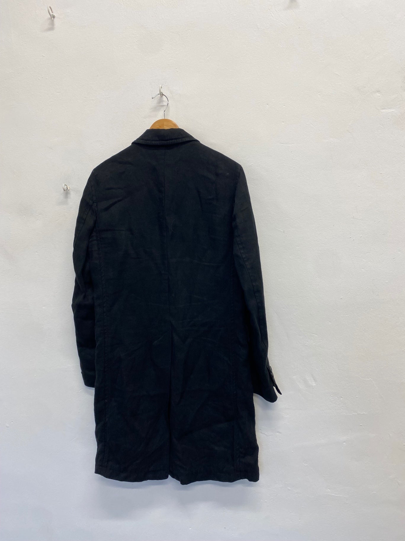 Fabulous Jigsaw Trench Coat UK M Black city vibe linen SS002